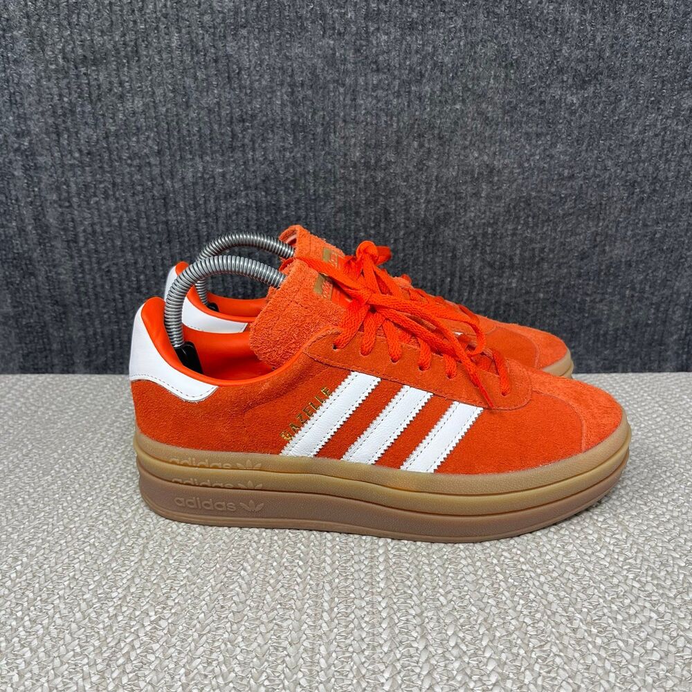 Adidas Gazelle Bold Collegiate Orange Gum Suede Shoes Women’s 8 IG8672